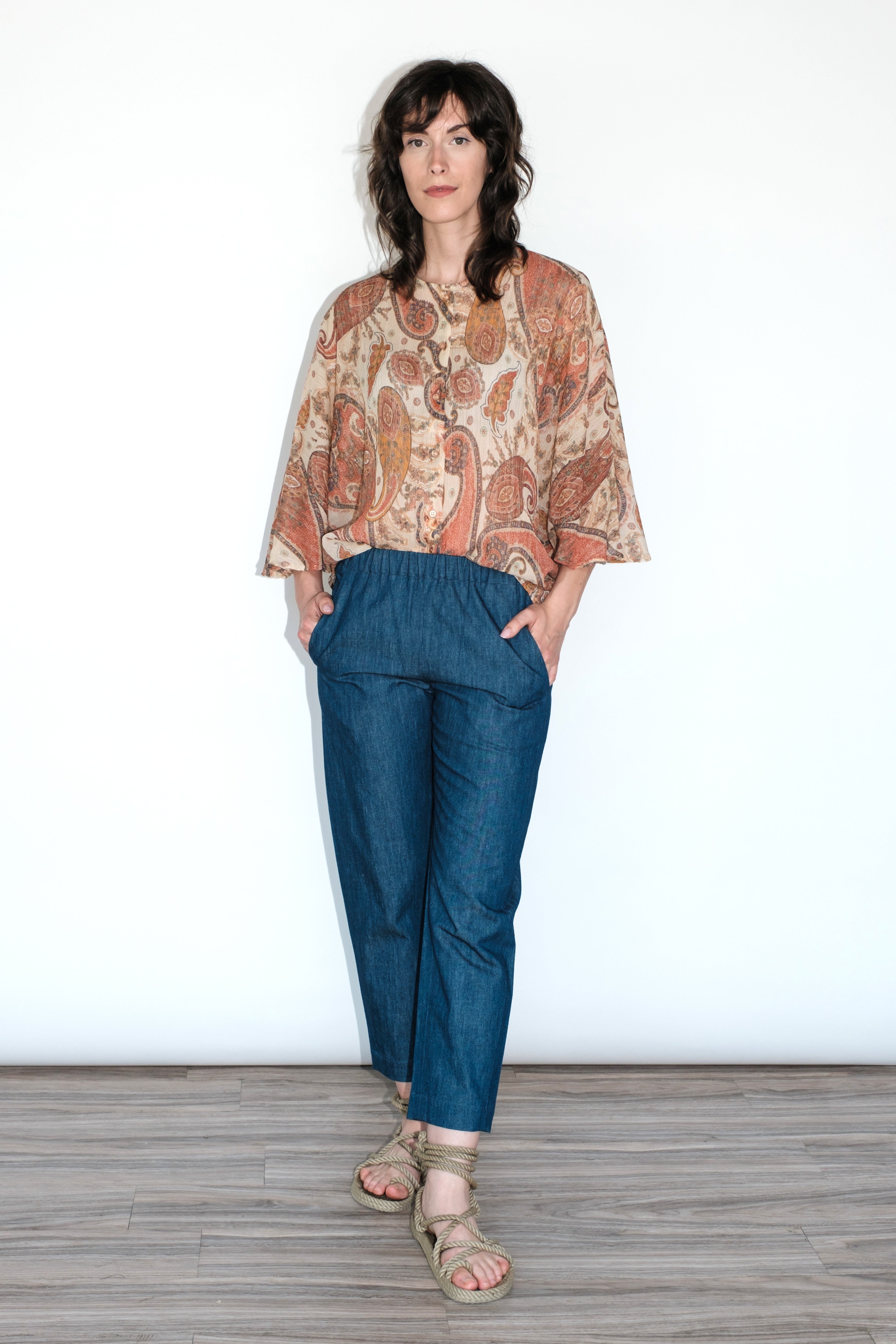 Blusa Diy seta stampa paisley