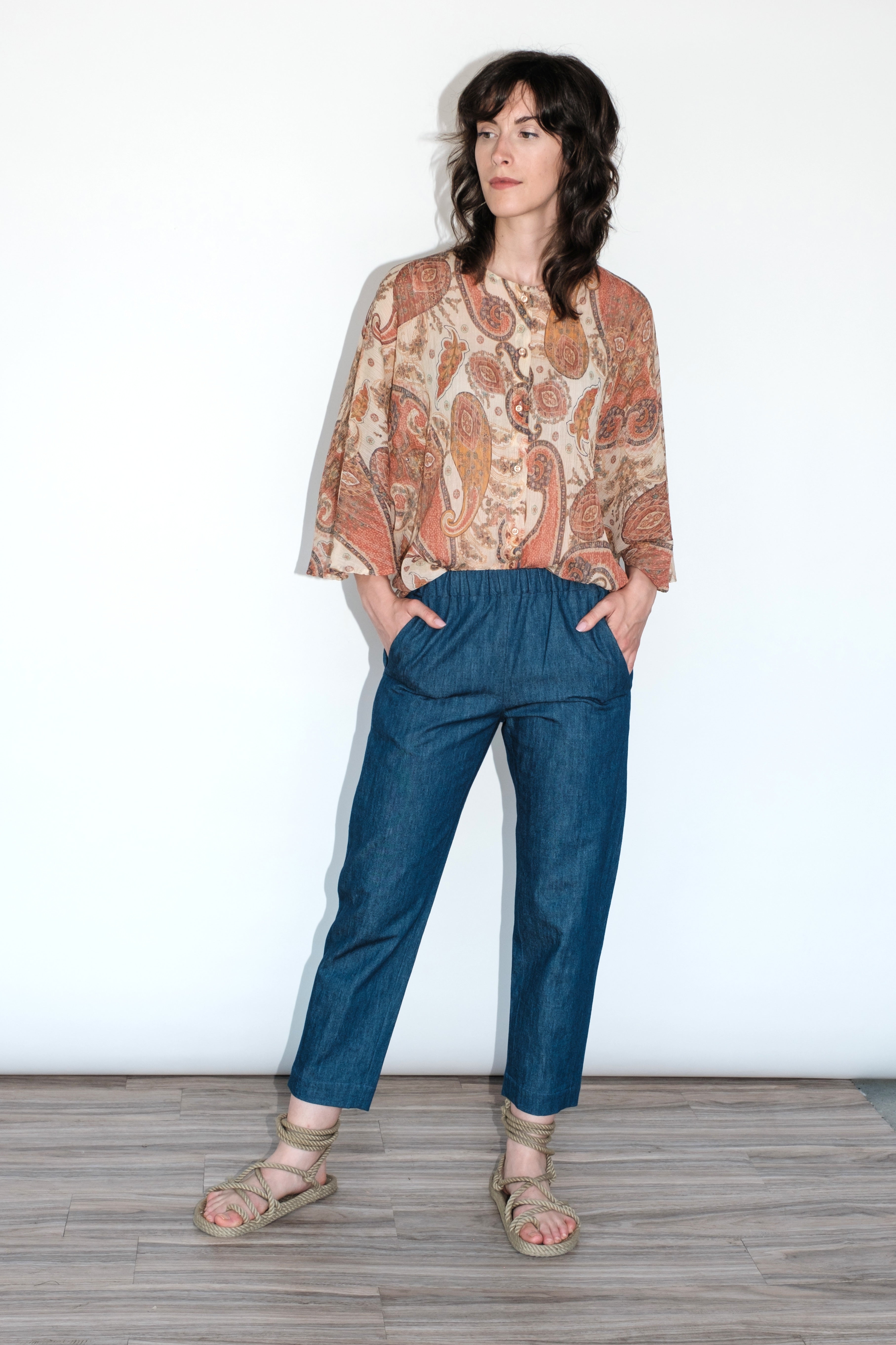 Blusa Diy seta stampa paisley
