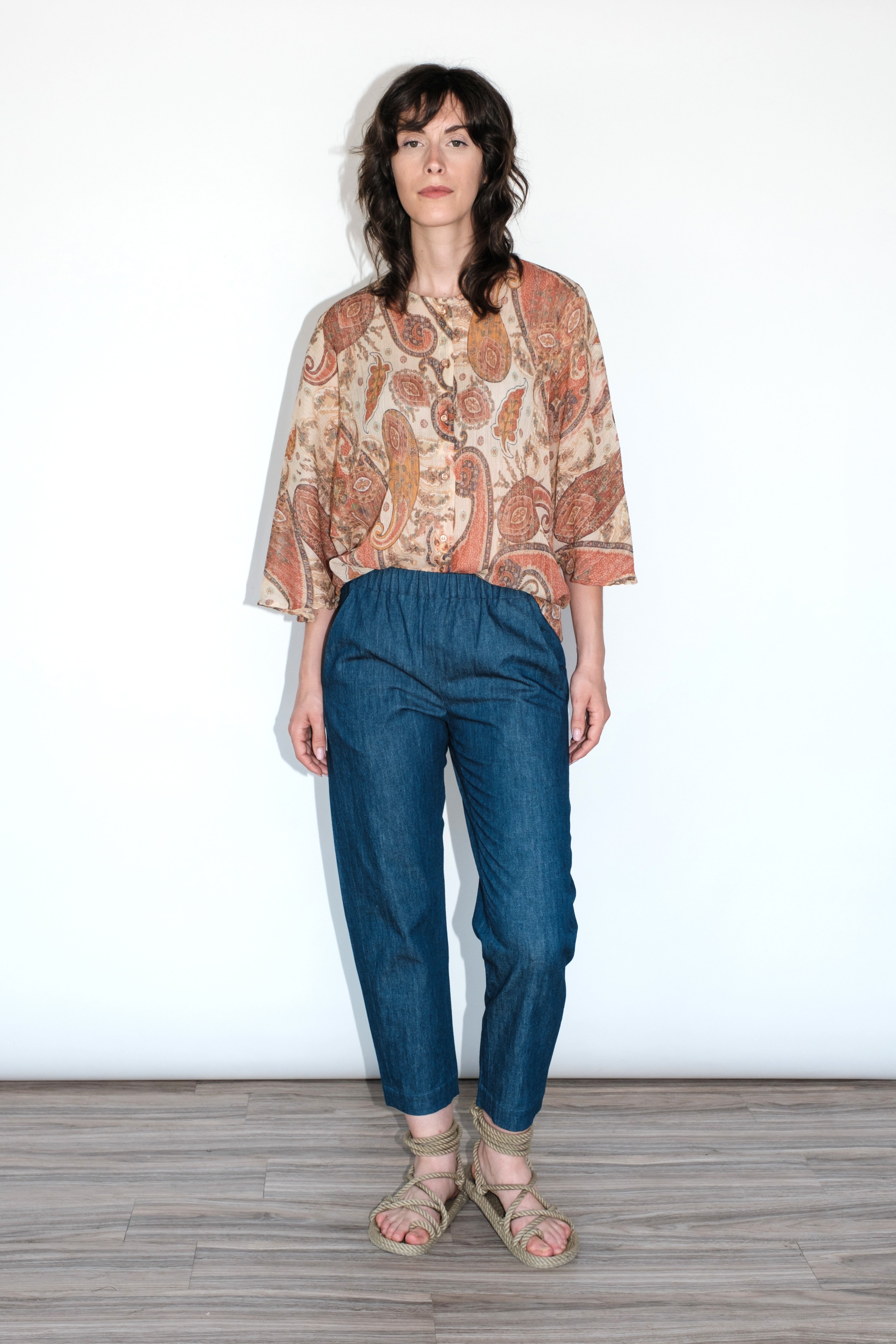 Blusa Diy seta stampa paisley