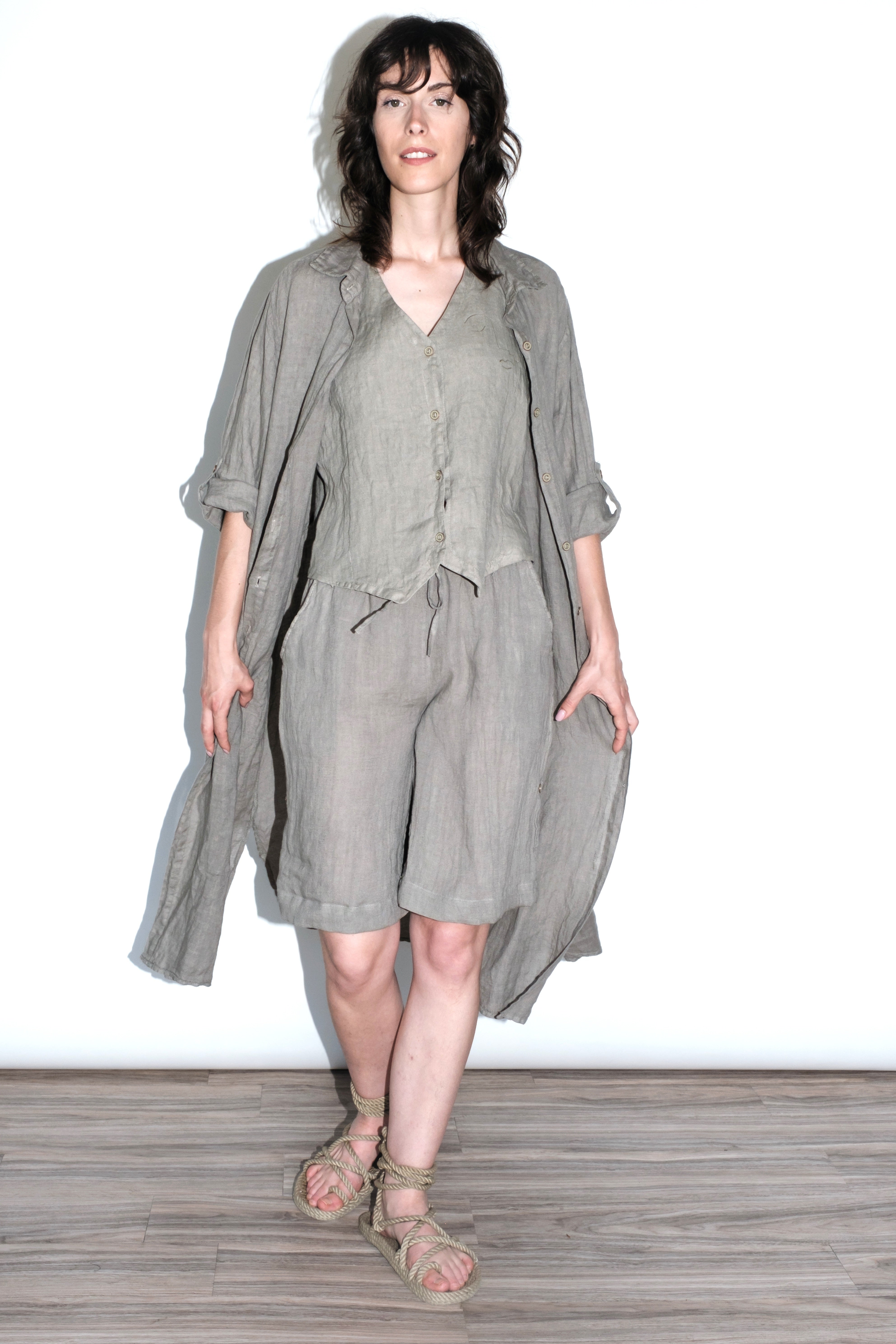 Camicia Lunga in Lino Lavato – Linea Artigianale
