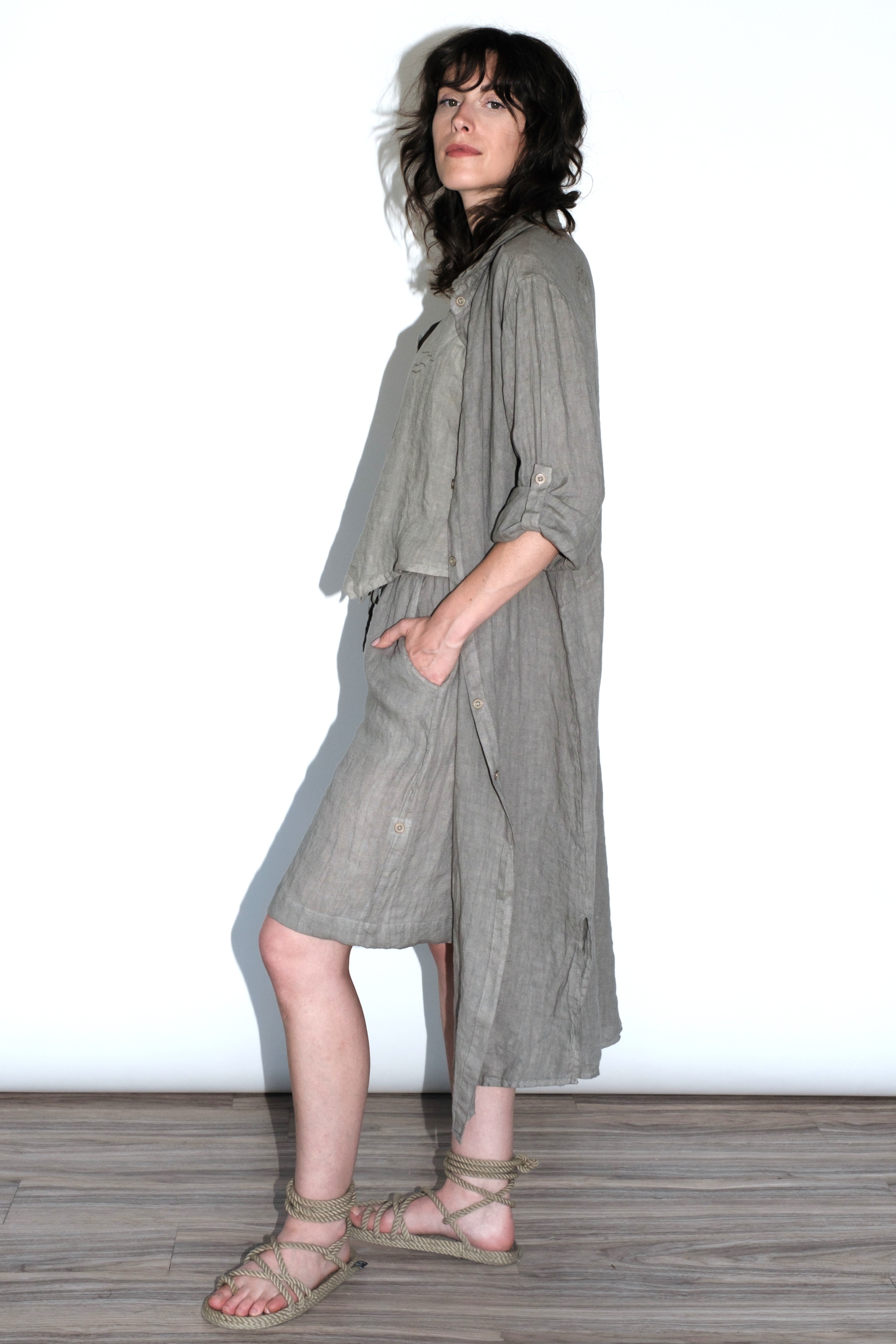 Camicia Lunga in Lino Lavato – Linea Artigianale